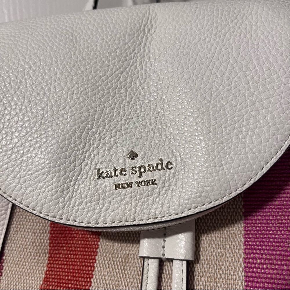Kate Spade White and Multicolor Striped Backpack - Picture 4 of 7